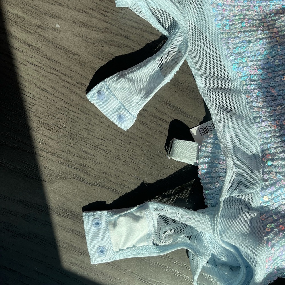 Light Blue Sparkle Bodysuit - Women - Picture 10 of 10
